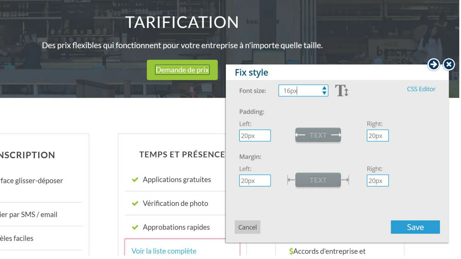 Ajustez facilement le style et le CSS