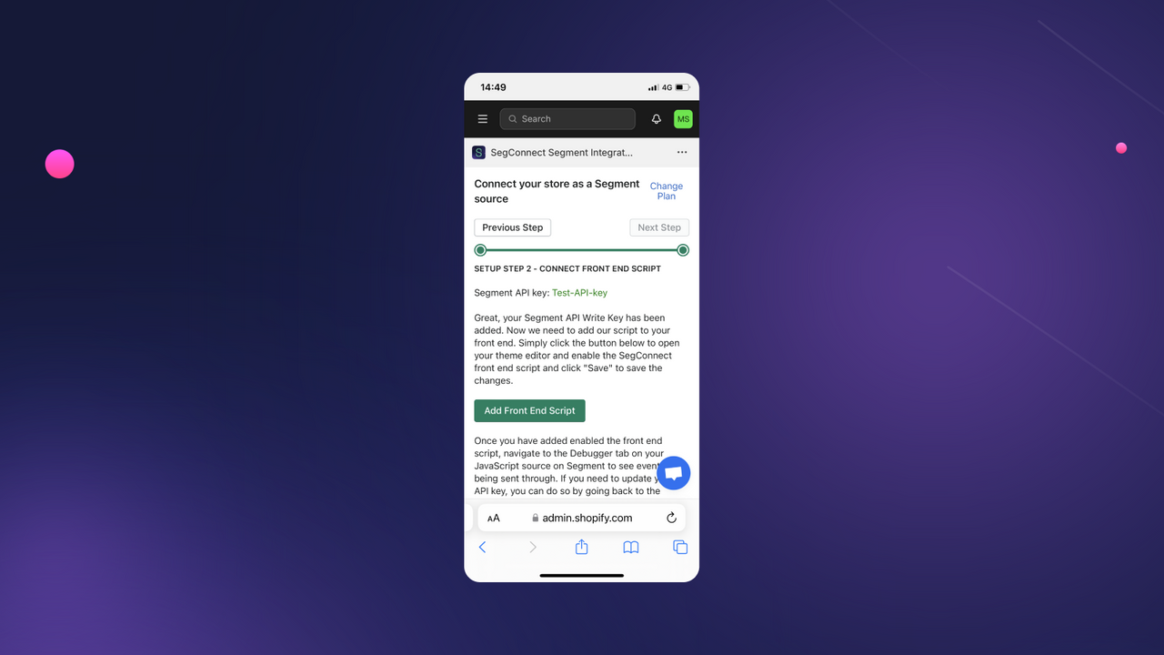 Connect Segment and Shopify on mobile