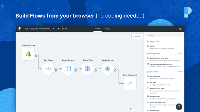 Bouw flows vanuit uw browser (geen codering nodig)