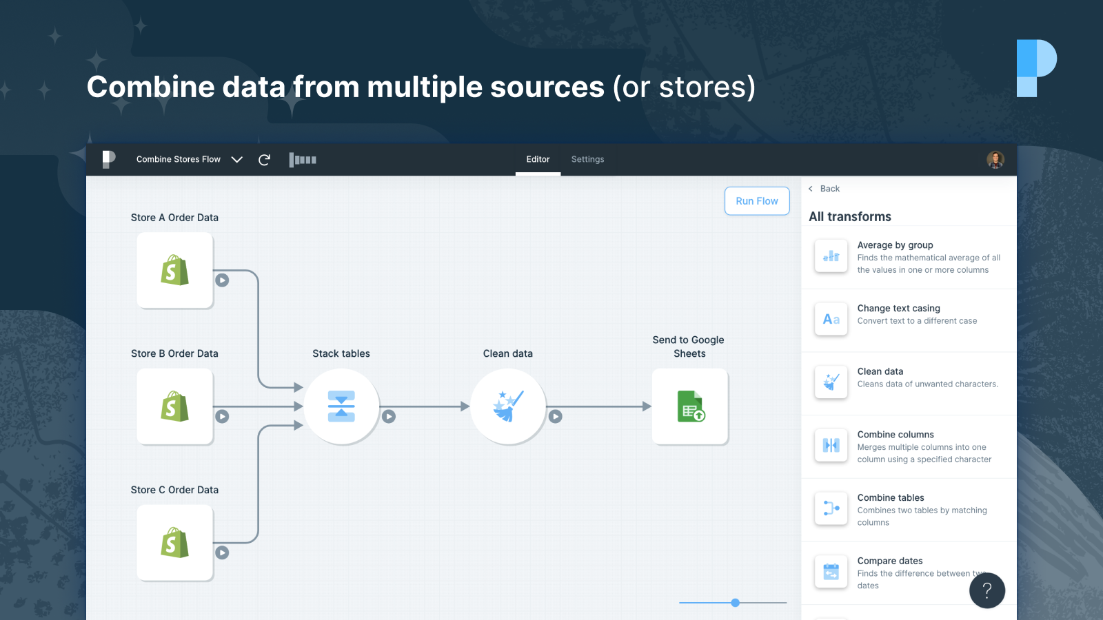 Combineer gegevens uit meerdere bronnen (of winkels)