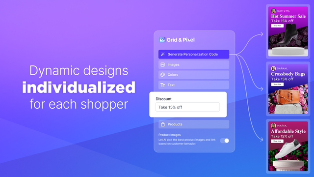 Dynamic designs individualized for each shopper
