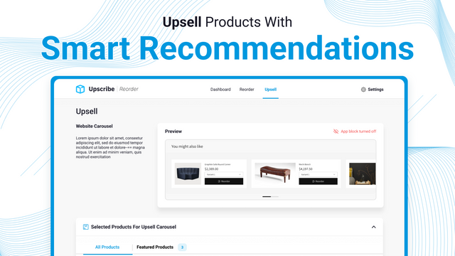 Upsell reorder customers in cart with products they might like