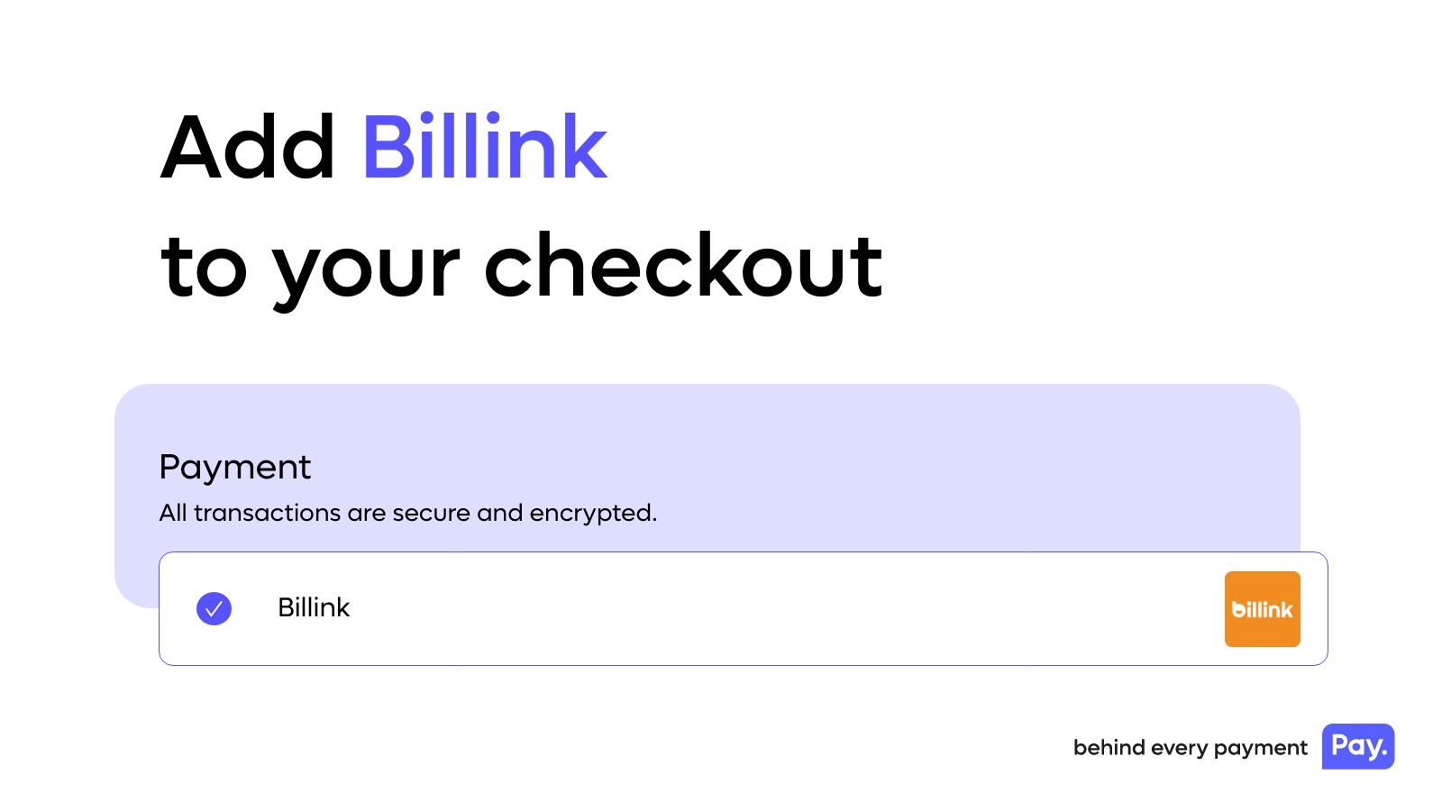 Adicione Billink ao seu checkout