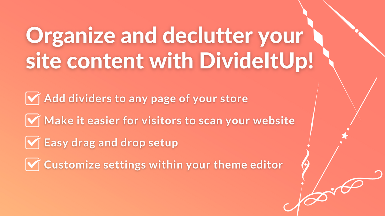 Organize and declutter your site content with DivideItUp!