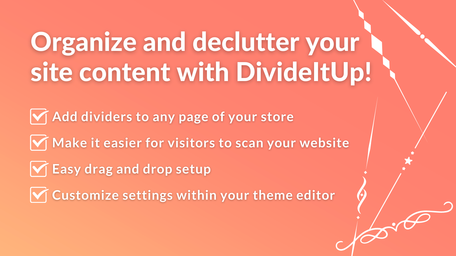 Organize and declutter your site content with DivideItUp!