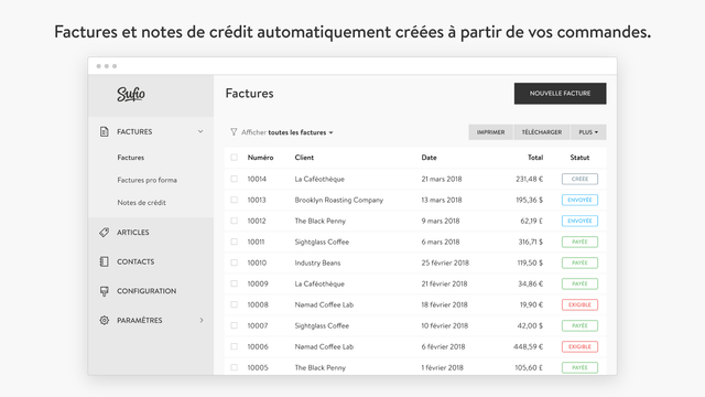 Créer et envoyer automatiquement des factures Shopify