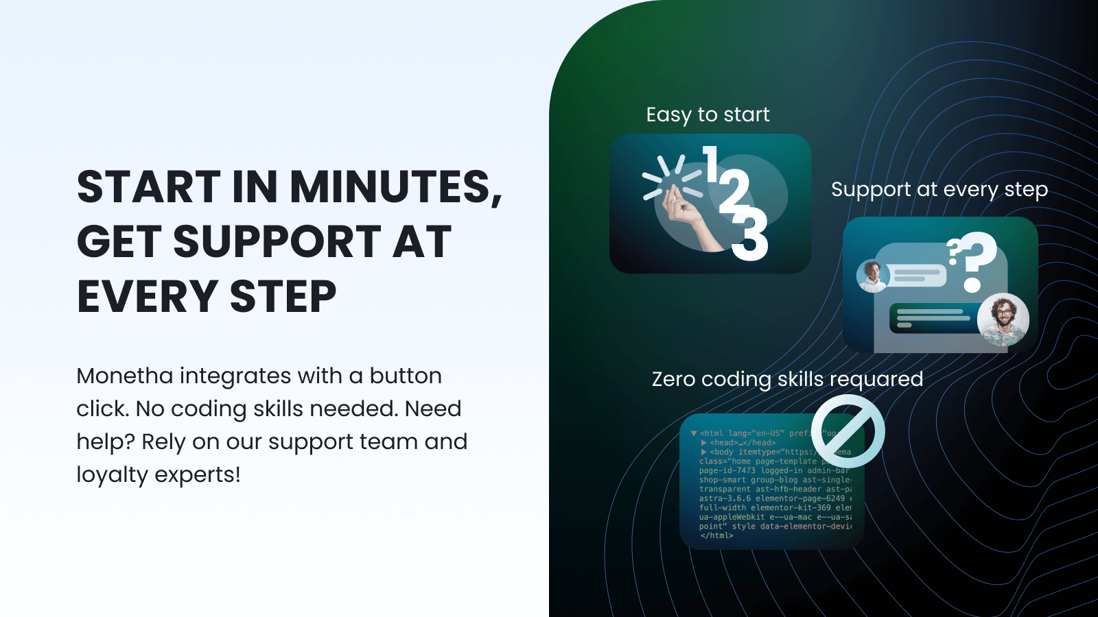 Start in minutes, get support at every step