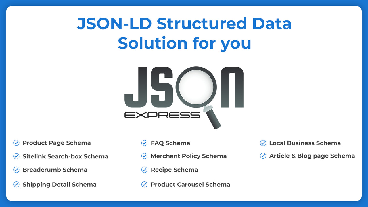 Application Shopify JSON‑LD Express pour le schéma SEO et l'extrait de recherche