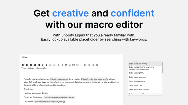 Seja criativo e confiante com nosso editor de macro