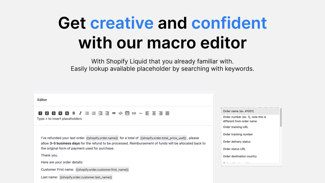 Wees creatief en zelfverzekerd met onze macro-editor