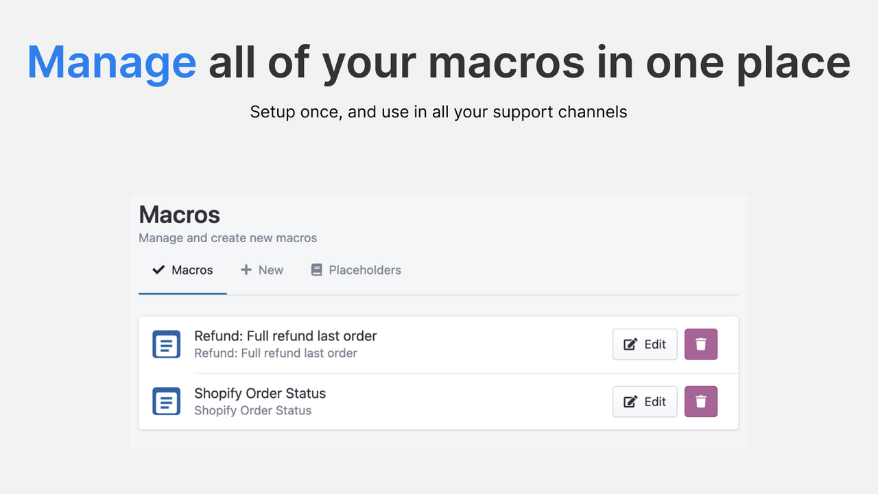 Manage all of your macros in one place