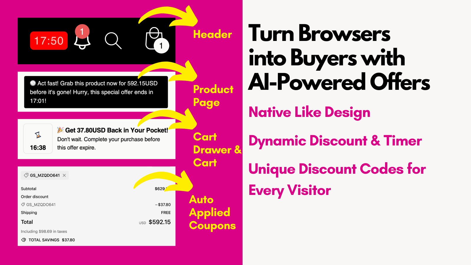 Discount Popup helps you to recover cart abandonment