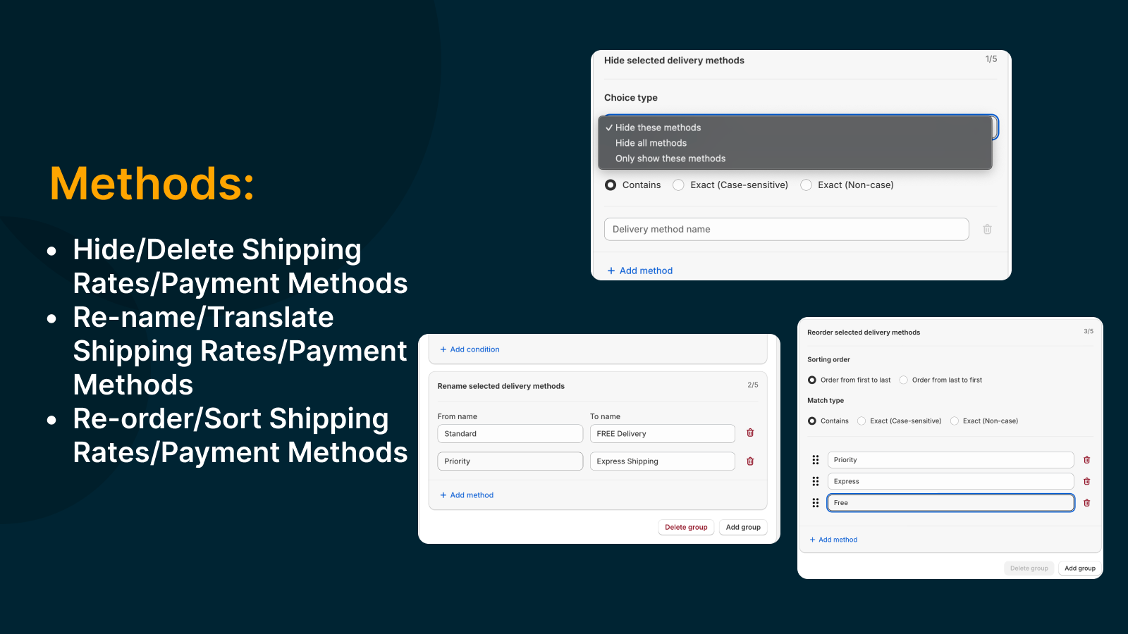 Create multiple shipping methods that can be personalised