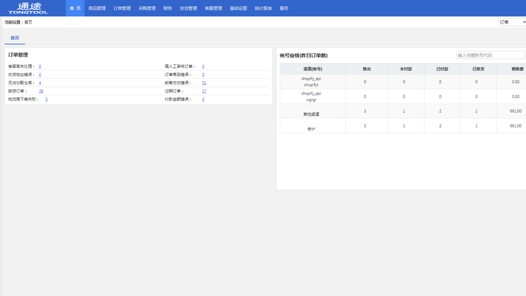 Tongtool ERP Screenshot