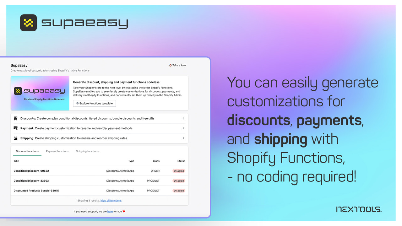 Supaeasy: Generador y Migrador de Funciones de Shopify