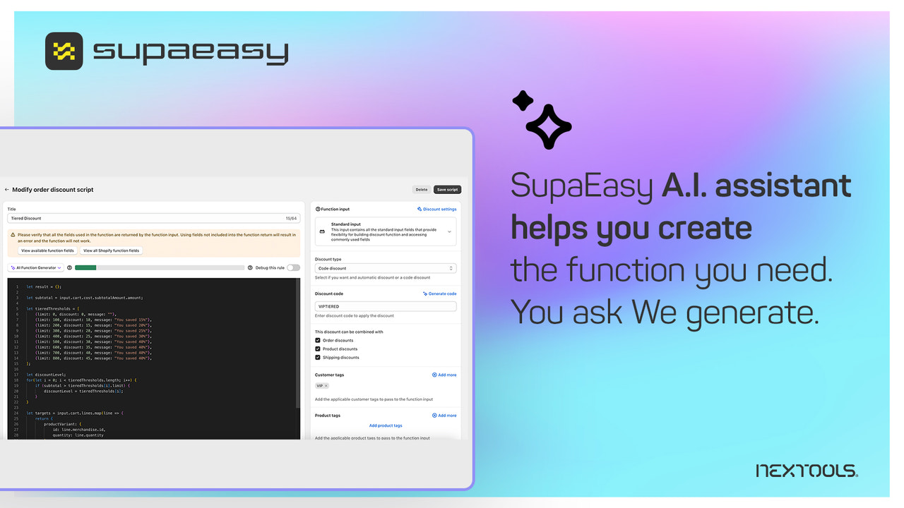 Supaeasy: Generador y Migrador de Funciones Shopify