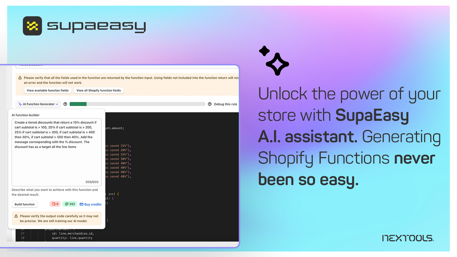 Supaeasy: Shopify Functiegenerator & Migrator