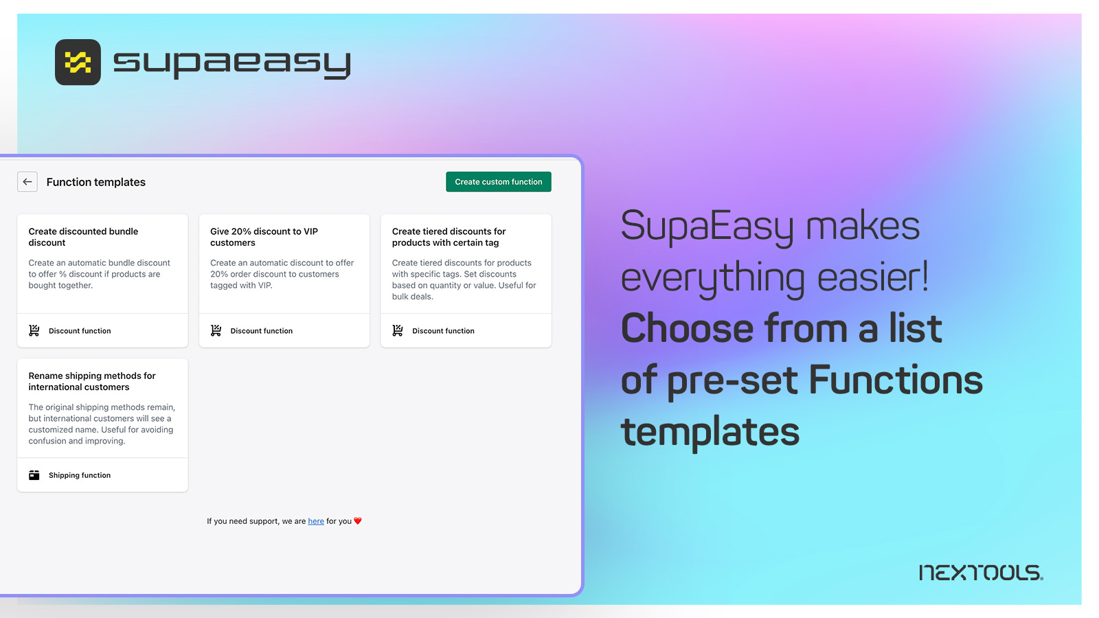 Supaeasy: Shopify Funktionsgenerator & Migrator