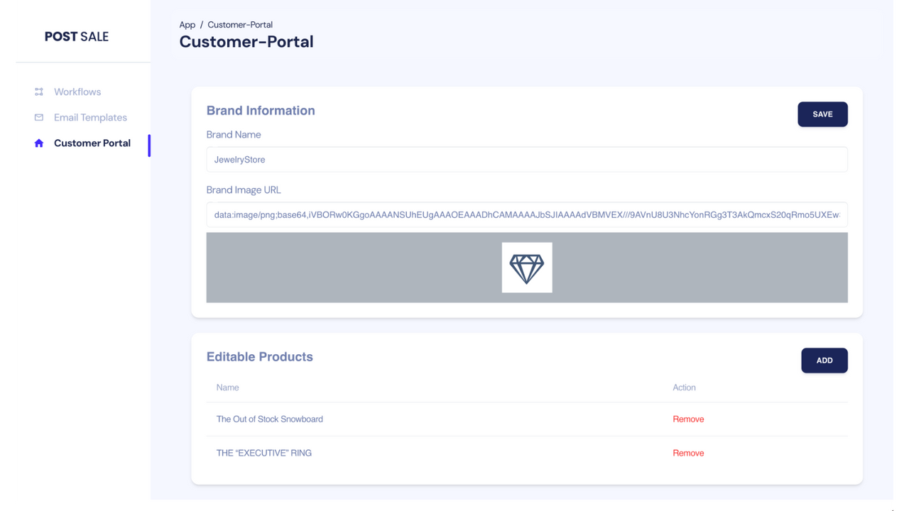 configuração do portal do cliente