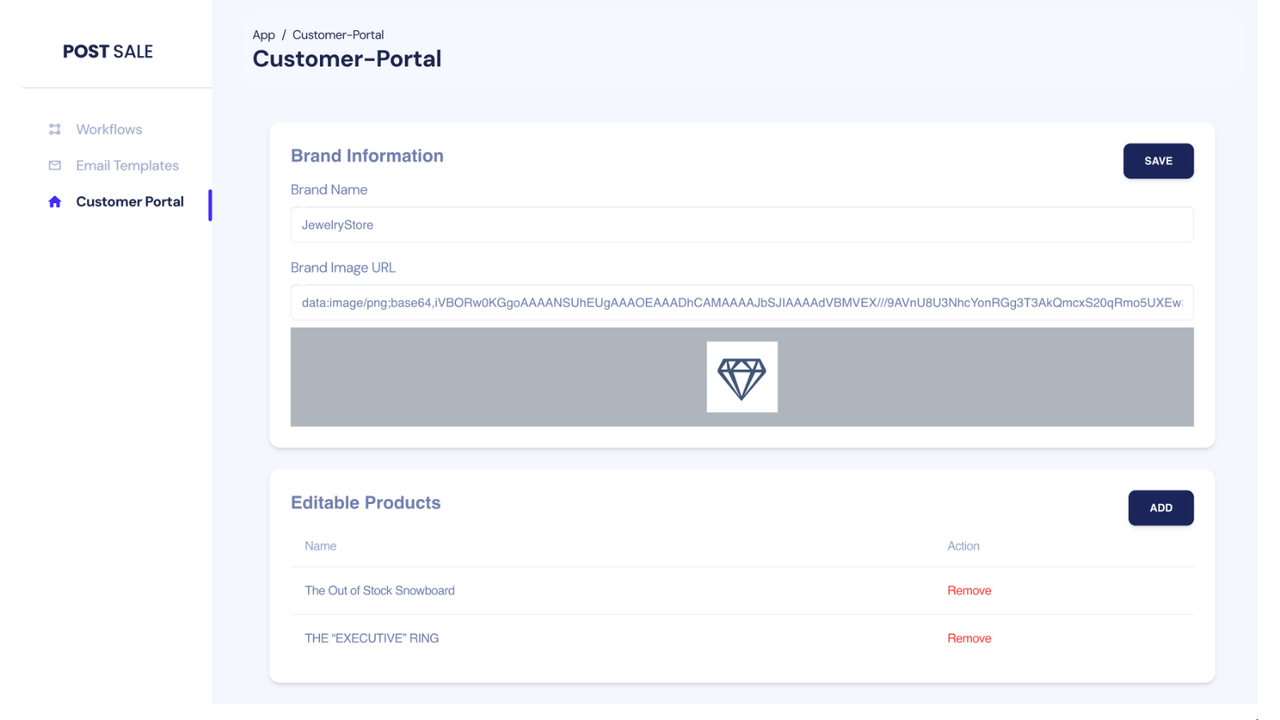 configuración del portal del cliente