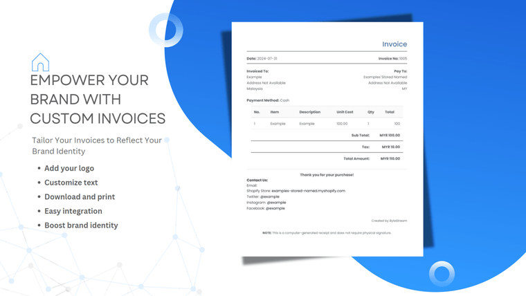 ByteStream Invoicing App Screenshot