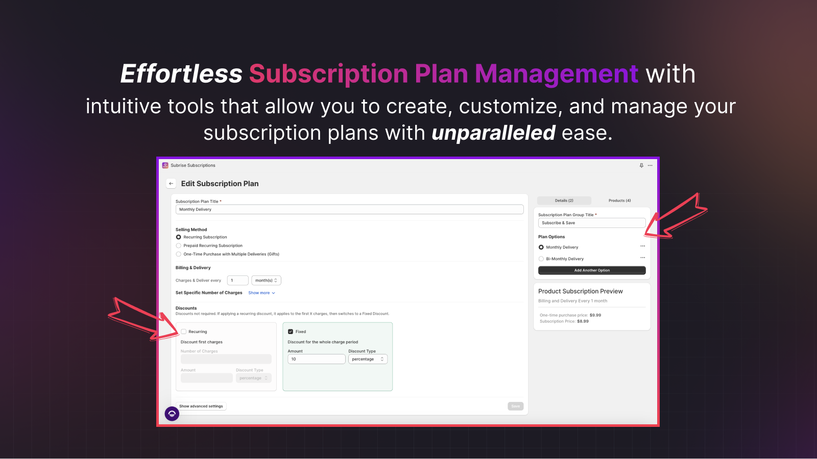 Subrise Subscriptions Screenshot