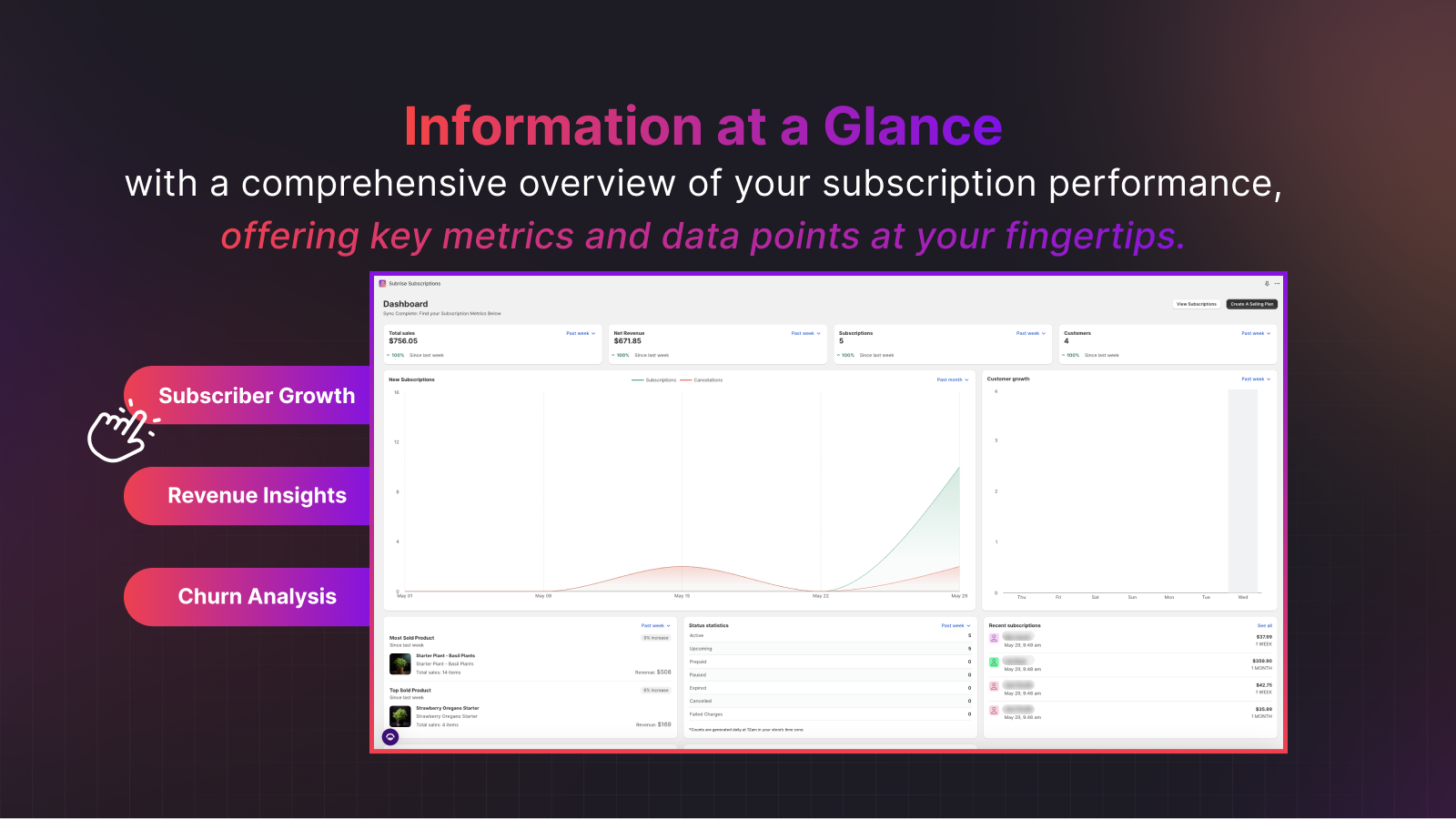 Subrise Subscriptions Screenshot