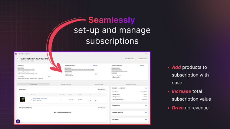 Subrise Subscriptions Screenshot