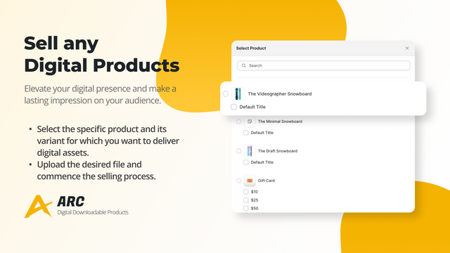 Arc Digital Downloadable Products: Sell any Digital Products