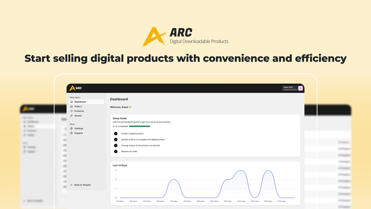 Arc ‑ Digital Content Sales Screenshot