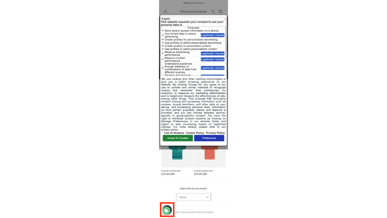 FlexyConsent Cookie Compliance Screenshot