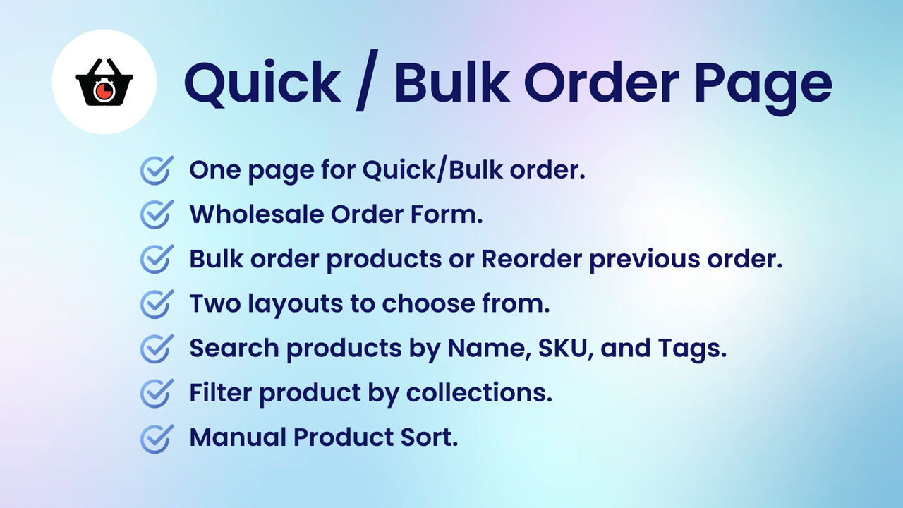 quick bulk wholesale order