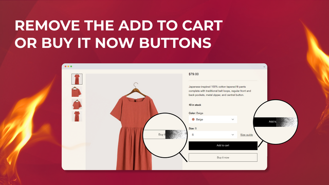 The remove add to cart / buy it now feature in the product page