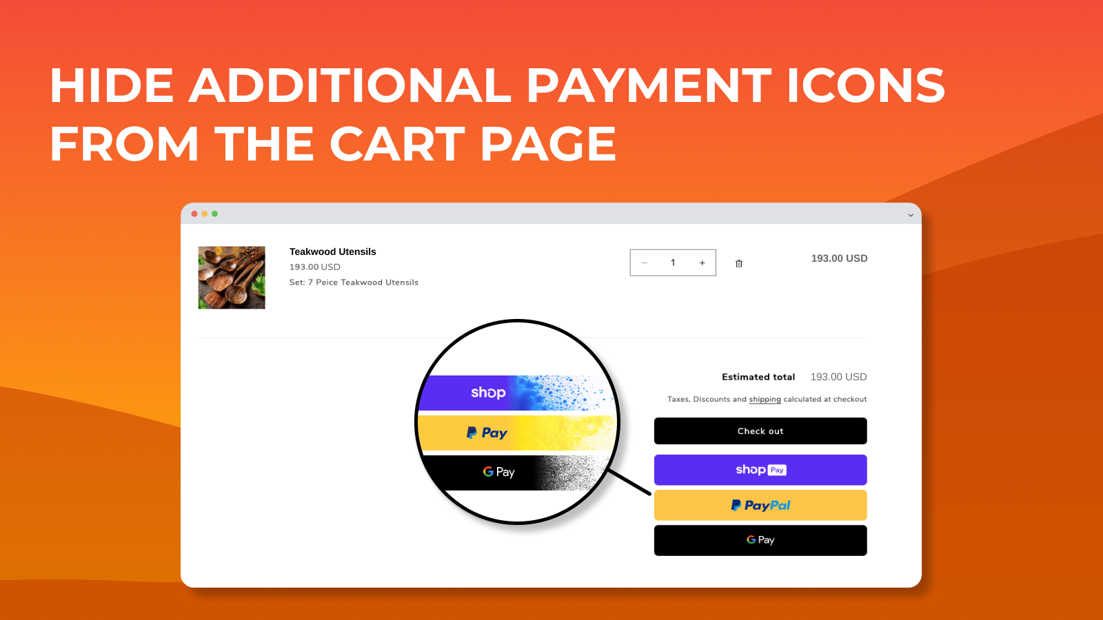La fonctionnalité masquer PayPal & autres icônes de paiement dans le panier