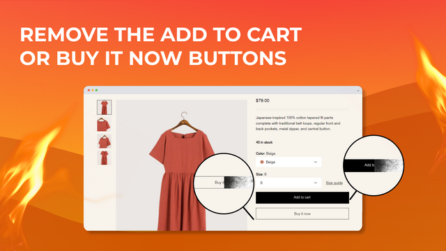 The remove add to cart / buy it now feature in the product page