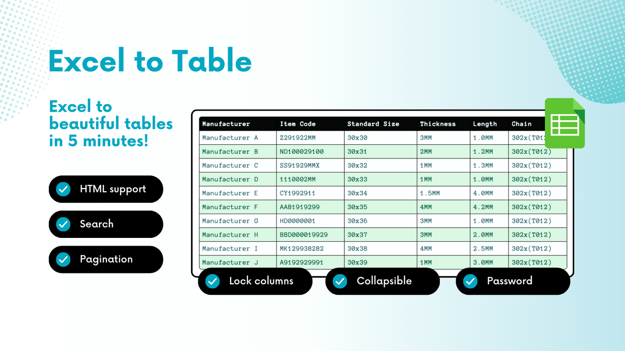 Crie tabela responsiva para celular a partir do excel