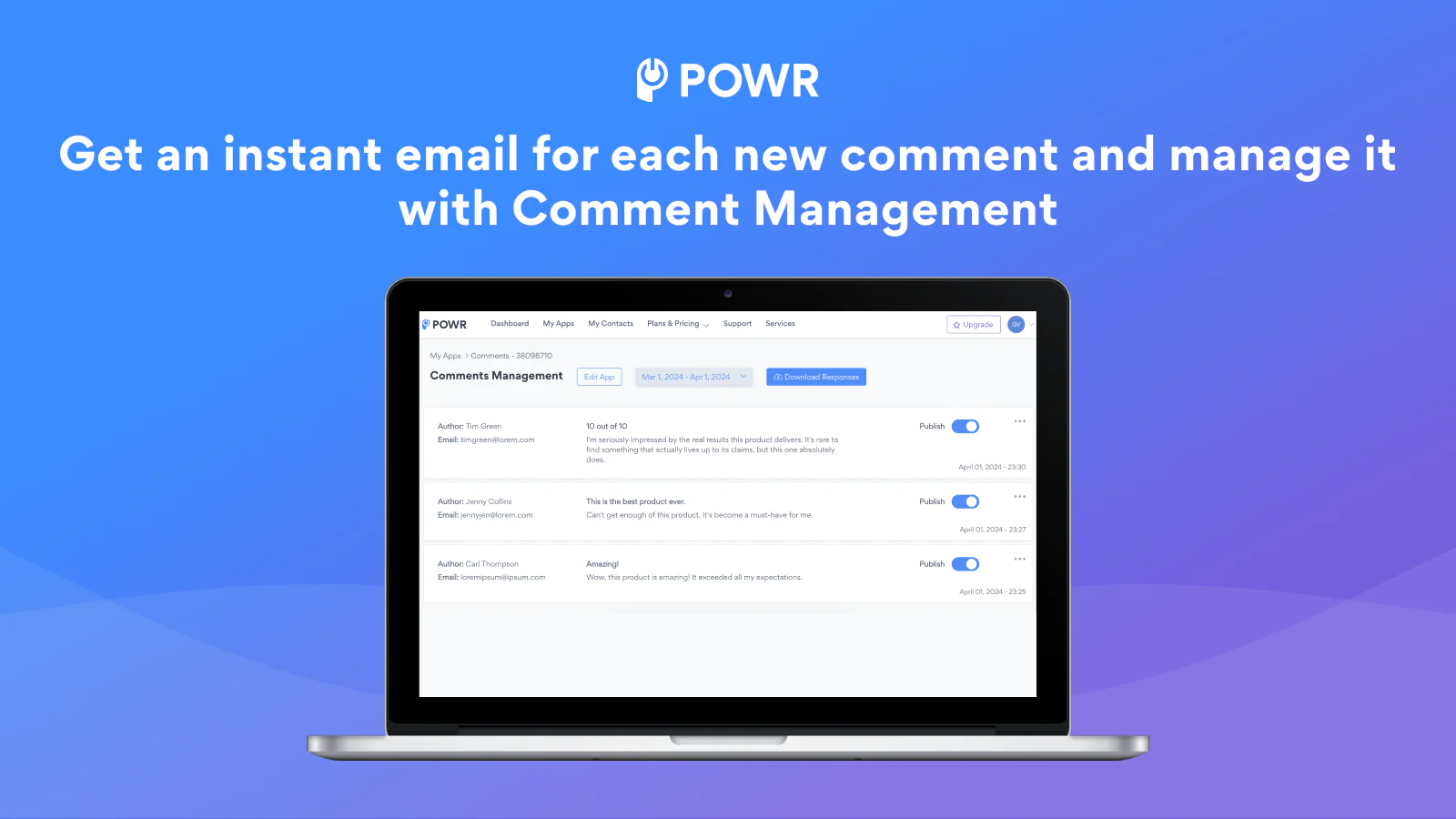 Get an instant email for each new comment in Comment Management