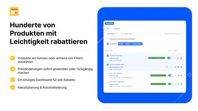 Hunderte von Produkten mit Leichtigkeit rabattieren
