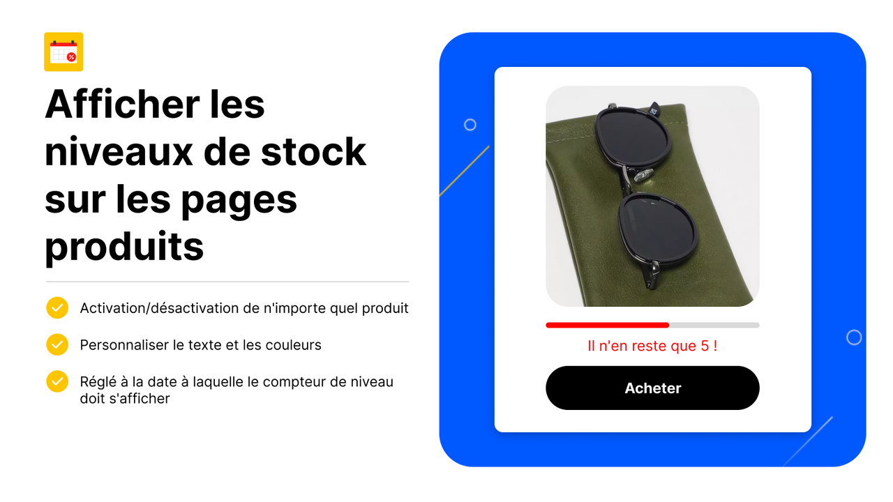 Afficher les niveaux de stock sur les pages produits