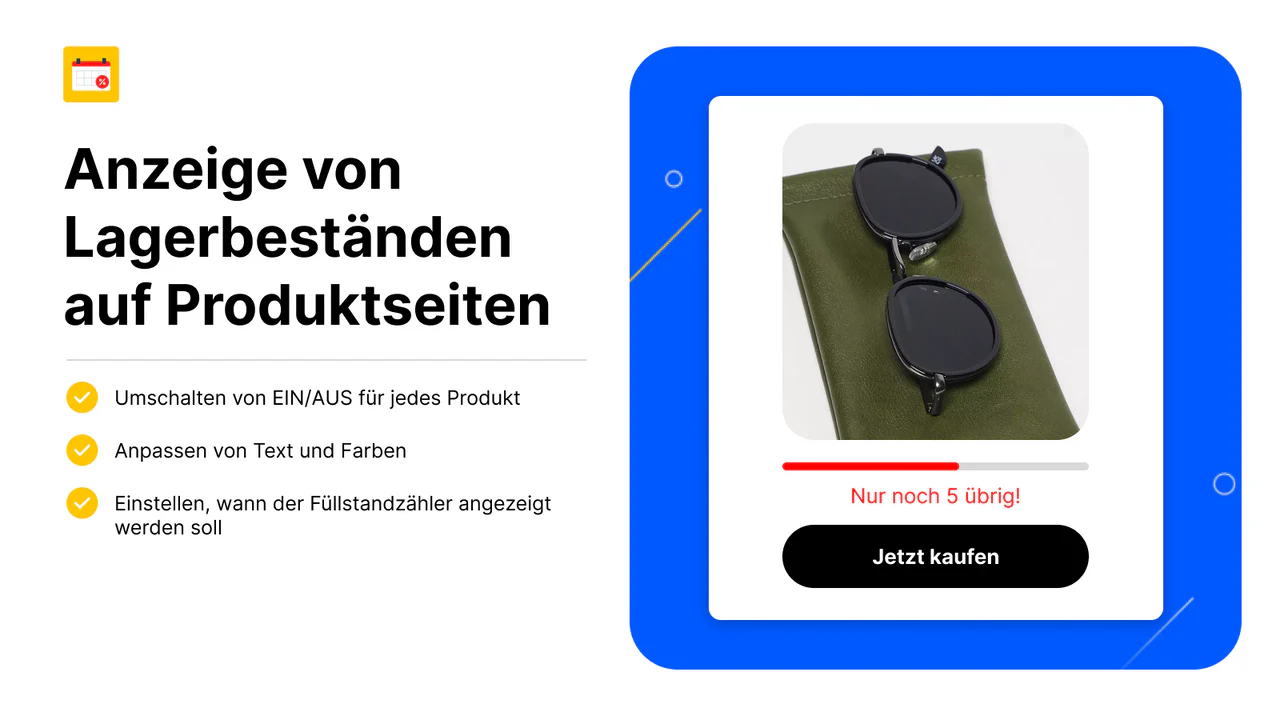 Anzeige von Lagerbeständen auf Produktseiten