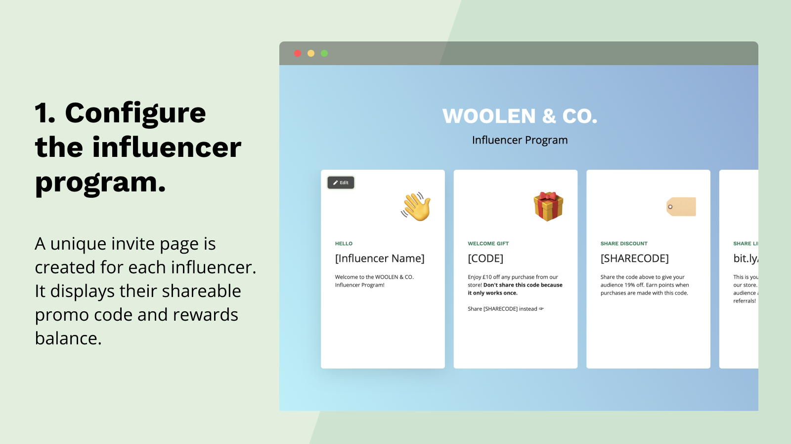 Configure the influencer program portal.