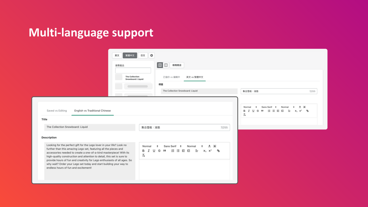 Multi-sprog support