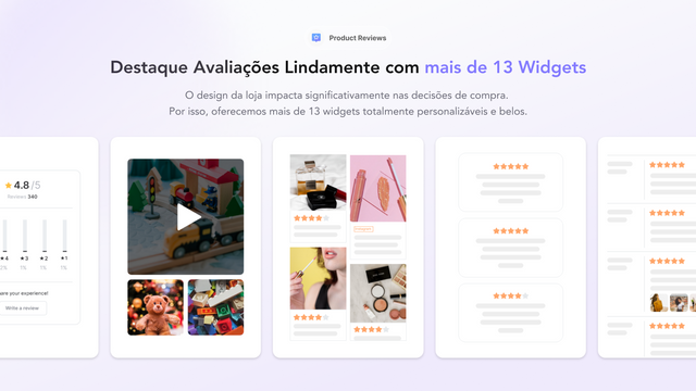 Destaque Avaliações Lindamente com mais de 13 Widgets