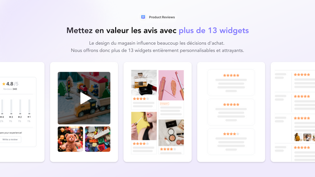 Mettez en valeur les avis avec plus de 13 widgets