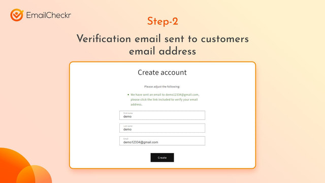 Verificatiemail verzonden naar klant e-mailadres