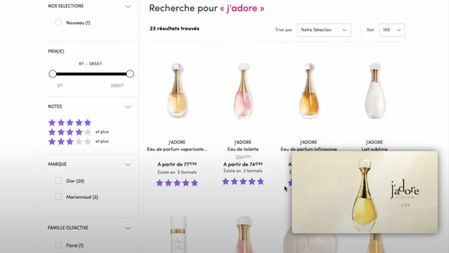 Campagne parfum en slider video