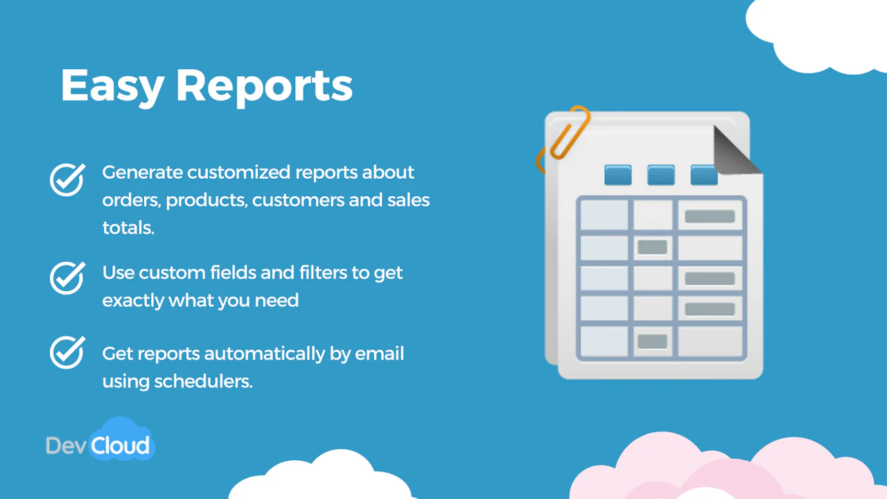 Easy Reports Customize your Orders, Products and Customers Reports