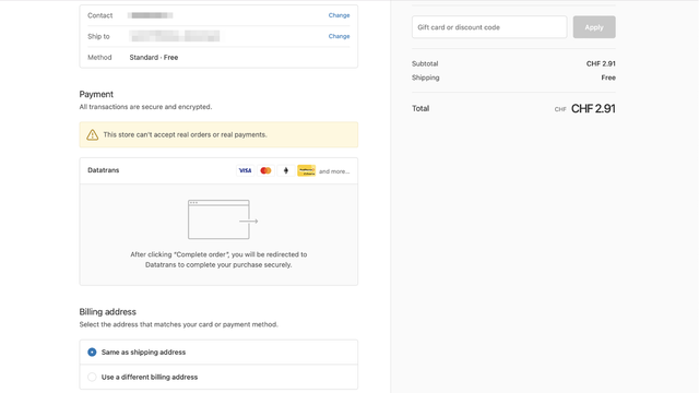 Datatrans Checkout