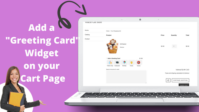 "Add a Greeting Card" Widget on your Product or Cart Page