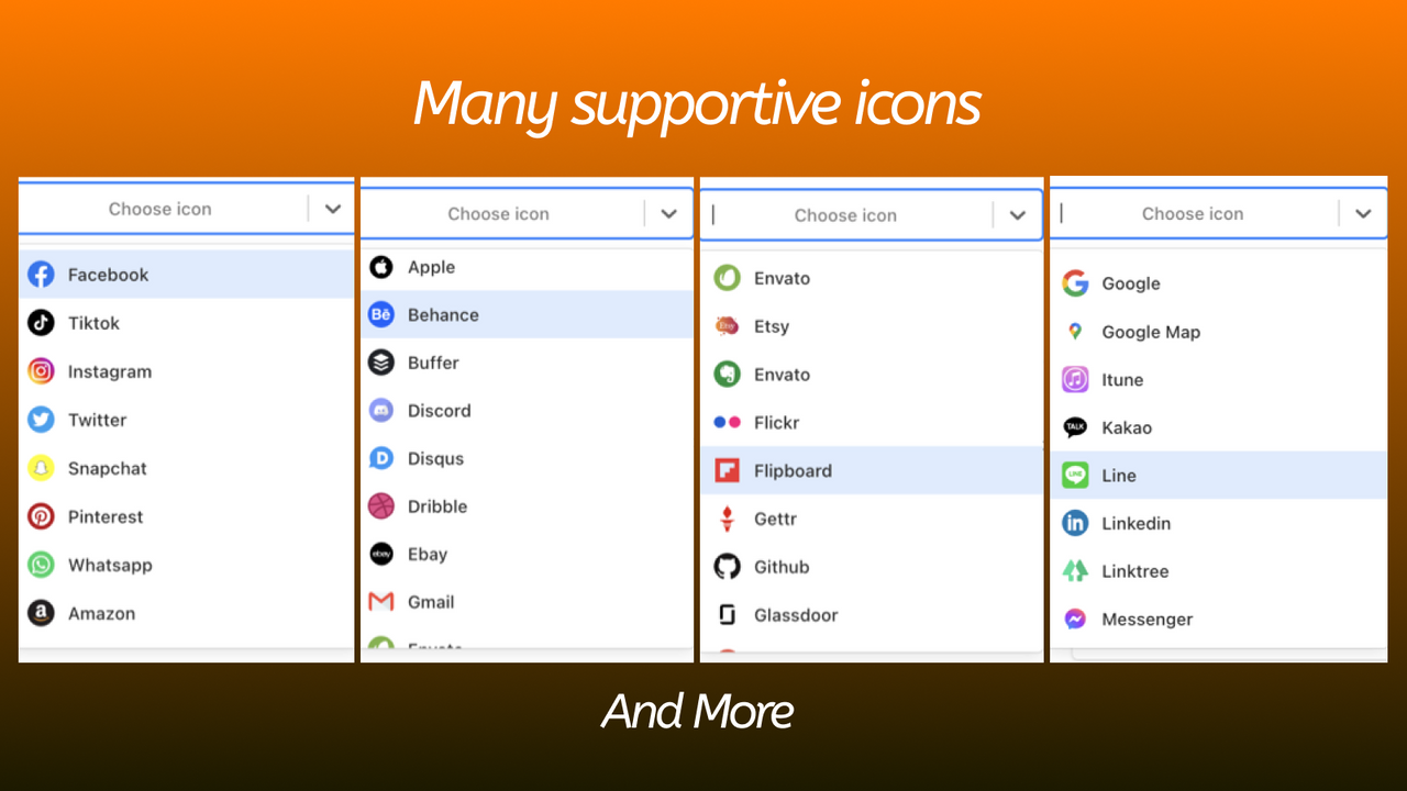 many supportive icons